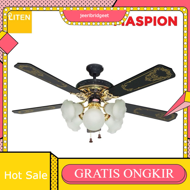 Kipas Angin Gantung 5 Lampu 52 Inch Maspion Uchida CF113 / MCF52205BK