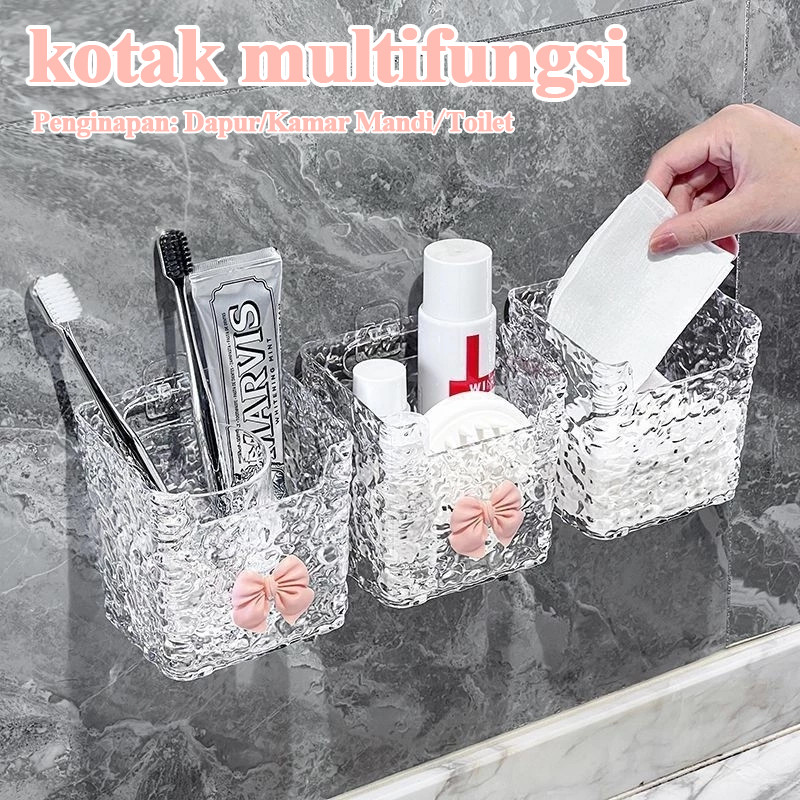Kotak Penyimpanan Serbaguna Tempel Rak Dinding Brush/Skincare/Rak Tempel/Rak Gantung/Rak kamar mandi
