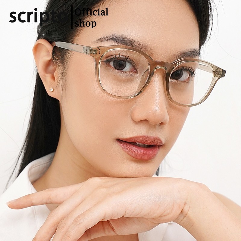 Scripto Kacamata Photocromic Minus  Anti Blueray Wanita Pria Baru 2025 Square Frame Fashion Retro Fr