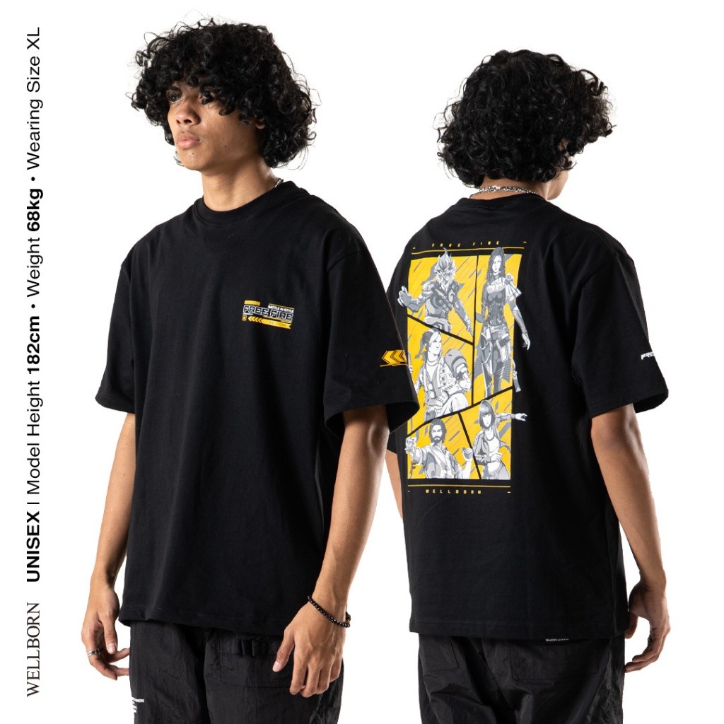 (COD) WELLBORN X FREEFIRE Battle Oversized T-shirt Black