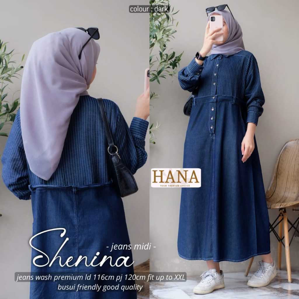 2011     SHENINA JEANS MIDI DRESS by hANA FASHION