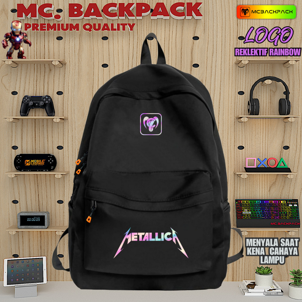 Tas Ransel Pria Sablon Reflektif Rainbow Anti Air Waterproof Backpack Premium Quality