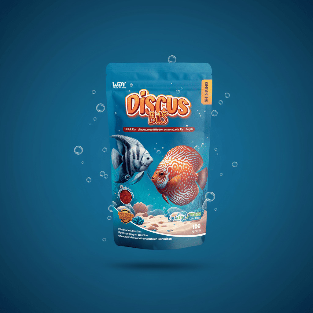 Pelet Pakan Ikan Discus Manfish Angelfish DISCUS BITS Extra Spirulina Mencerahkan Warna Ikan Shinkin