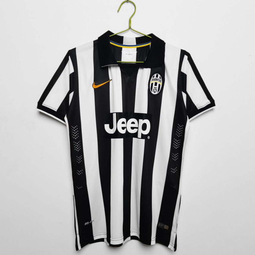 Jersey Retro Gaya Lama Juventus Musim 2014-2015 Replika Tevez Pogba Pirlo T shirt pria