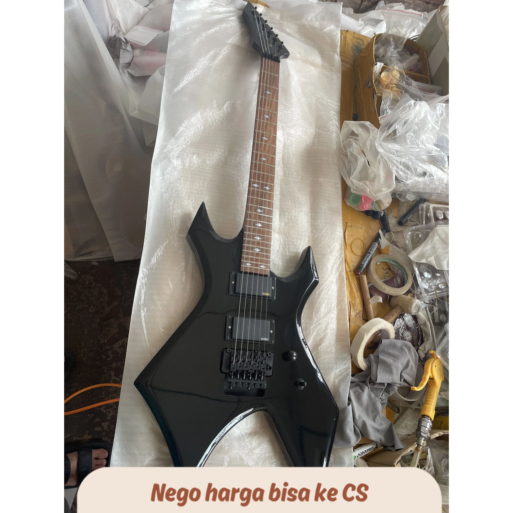 LL Custom BC Rich  Guitar Double Floyd Rose Vibrato EMG Pickups Red Black