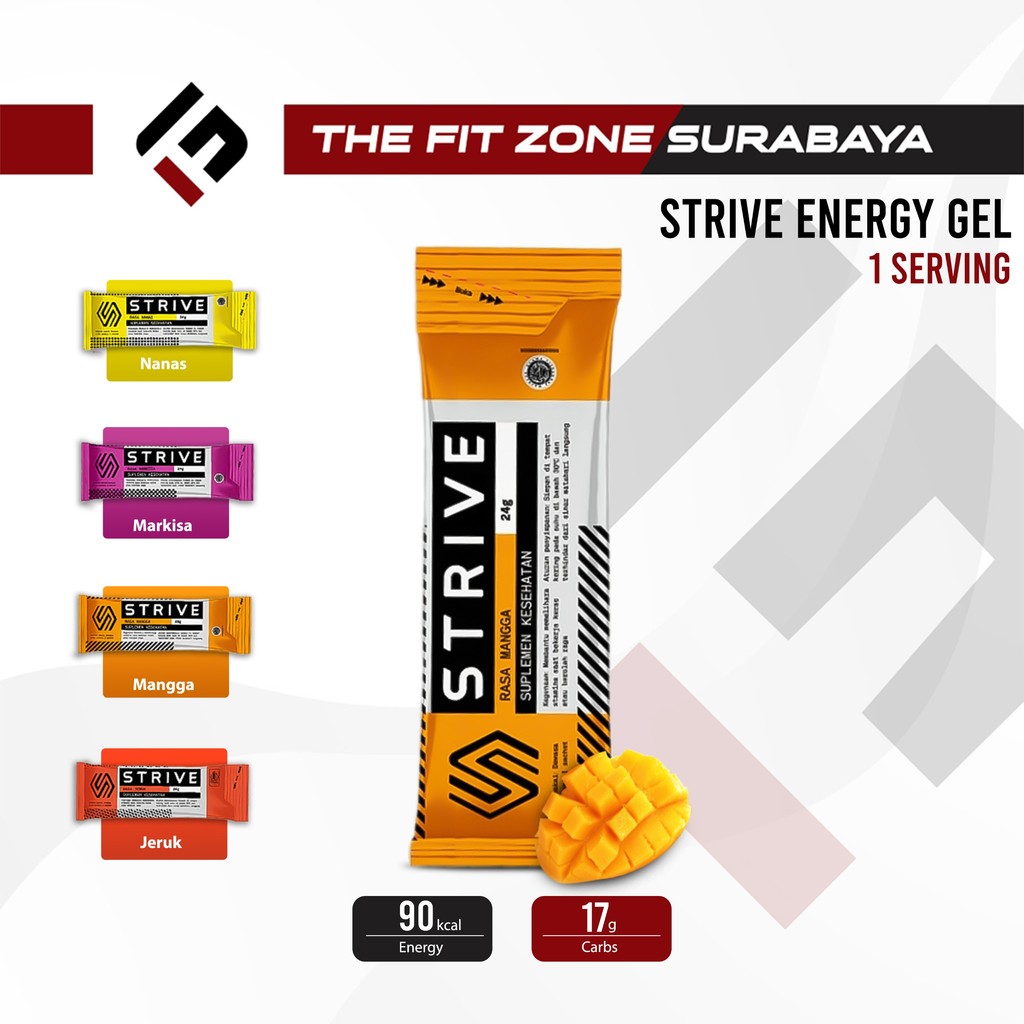 STRIVE Energy Gel 1 Sachet Energy Booster Penambah Stamina Running