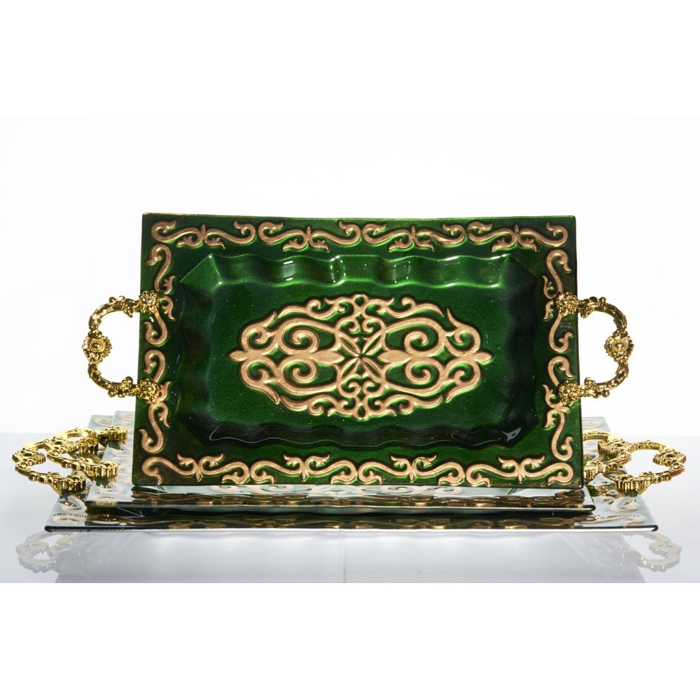 Glass Tray Capodimonte Set 3pcs MC901 - 1 Pc