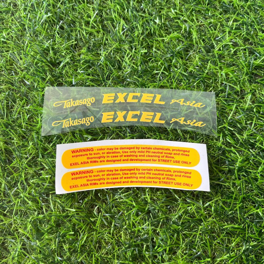 (2 PCS) TRANSPARAN STICKER STIKER VELG TAKASAGO EXCEL ASIA PRINT BERKUALITAS ORI / STICKER TAKASAGO 