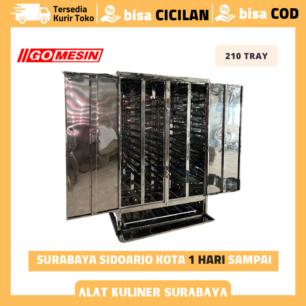 Mesin Pengering Ompreng 210 Tray - Pengering Ompreng MBG Stainless 210 Tray