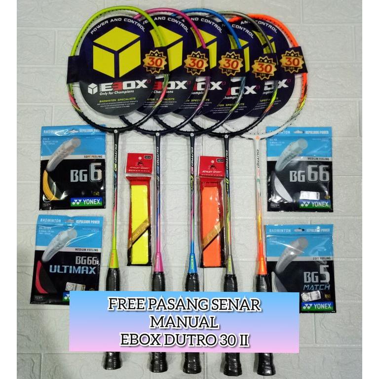 RAKET BADMINTON EBOX DUTRO 30 II (NEW COLOUR) ORIGINAL 100% - ALPHA II, BATANGAN