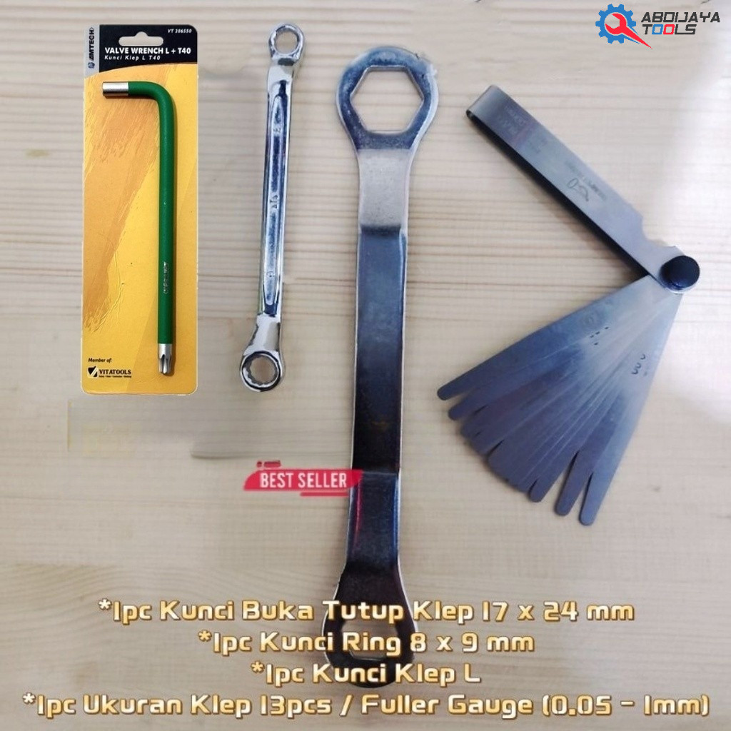 Paket murah Kunci Stel Klep 4 pcs Kunci Tutup Klep Kunci Klep Feeler Gauge Tekiro Kunci Stelan Klep
