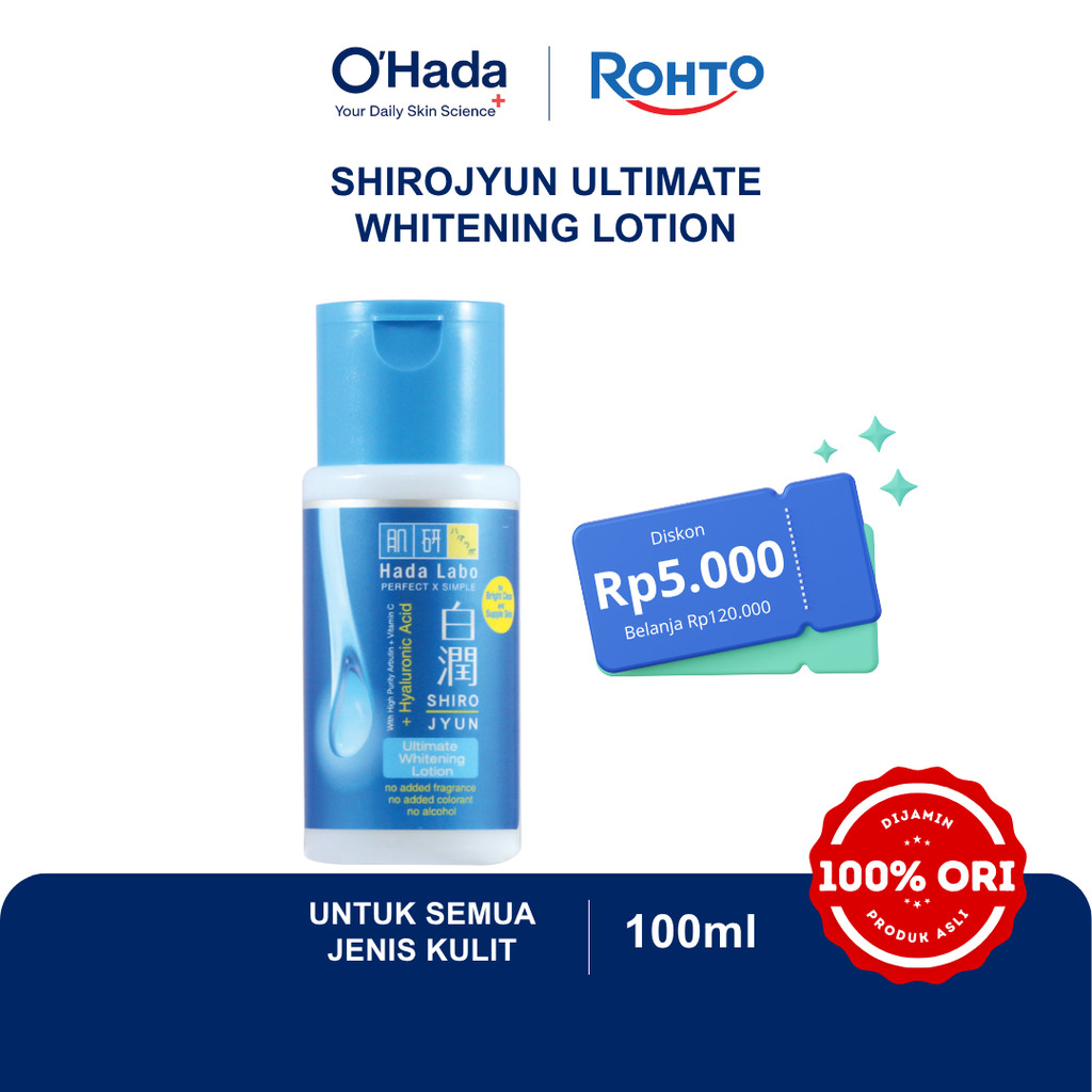 HADA LABO Toner Shirojyun Ultimate Whitening Lotion - 100ml  Cegah Flek Hitam Noda Bekas Jerawat