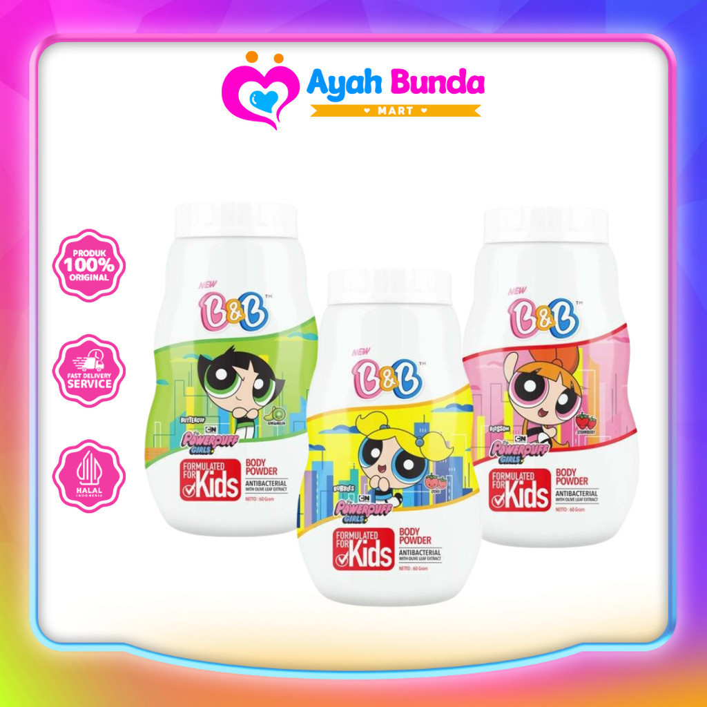 B&B Kids Body Powder 60 gr - 150 gr - Bnb Kids Bedak Tabur Bayi | Ayah Bunda Mart