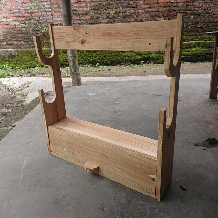 rak senapan / pancing 2 tingkat + laci JM