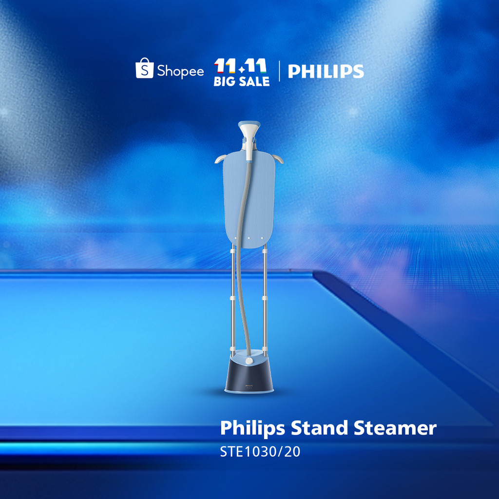 New Philips Stand Steamer 1000 Series STE1030/20 - Blue - Setrika Uap Tanki Besar Favorit Designers 