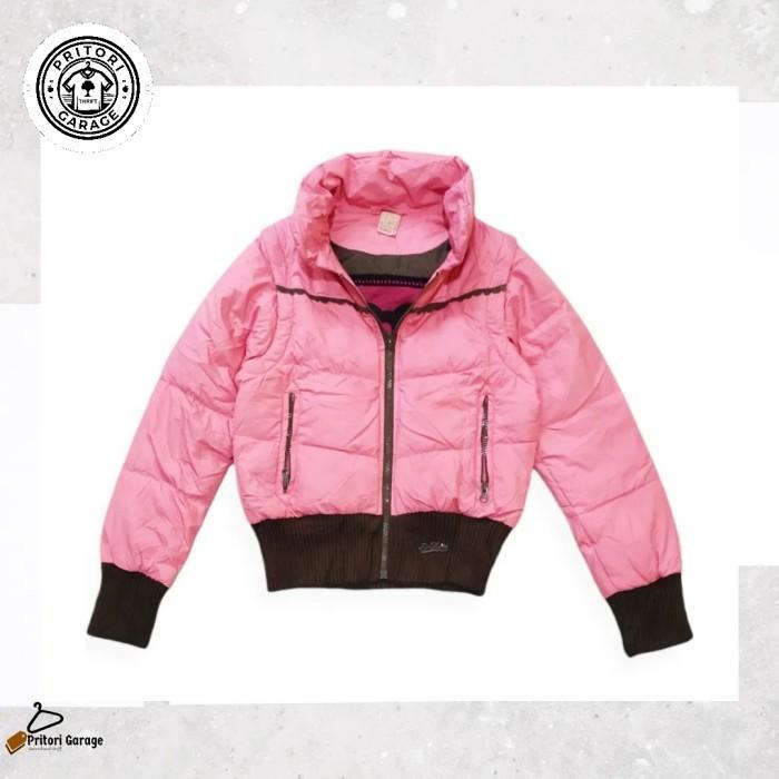 Baseball Bomber Vest Puffer Jacket 2in1Crop Et Boite Soft Pink XS