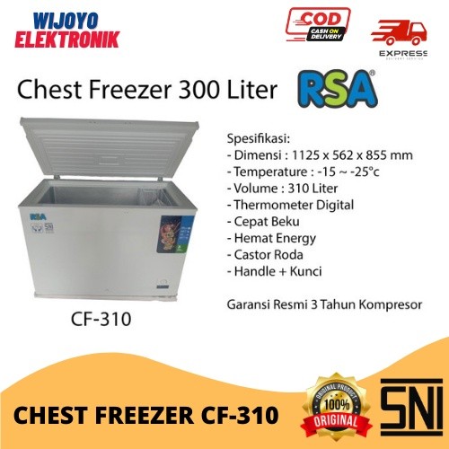 RSA CF 310 CHEST FREEZER BOX 300 L LEMARI PEMBEKU 300 LITER BY GEA