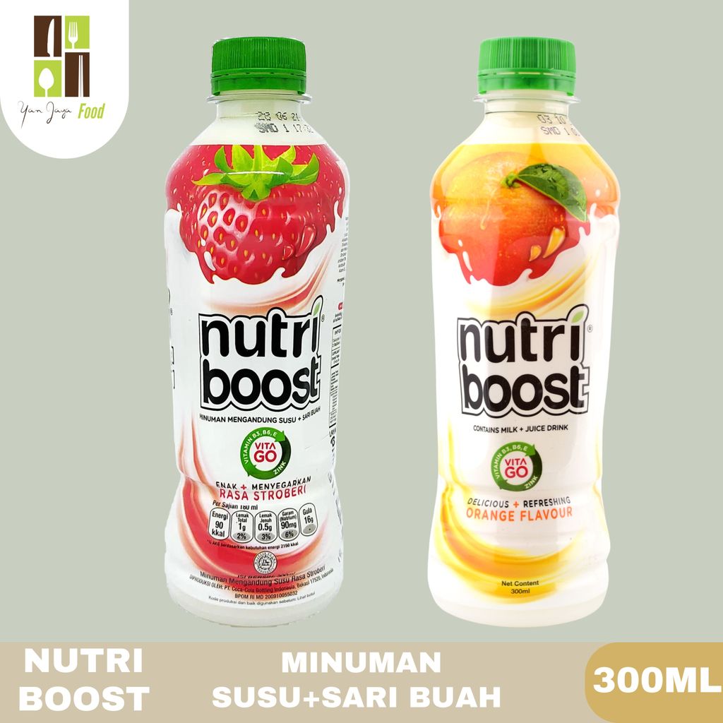 Nutriboost 300ml / Strawberry / Orange / Minuman Susu Plus Sari Buah / Minuman Menyegarkan