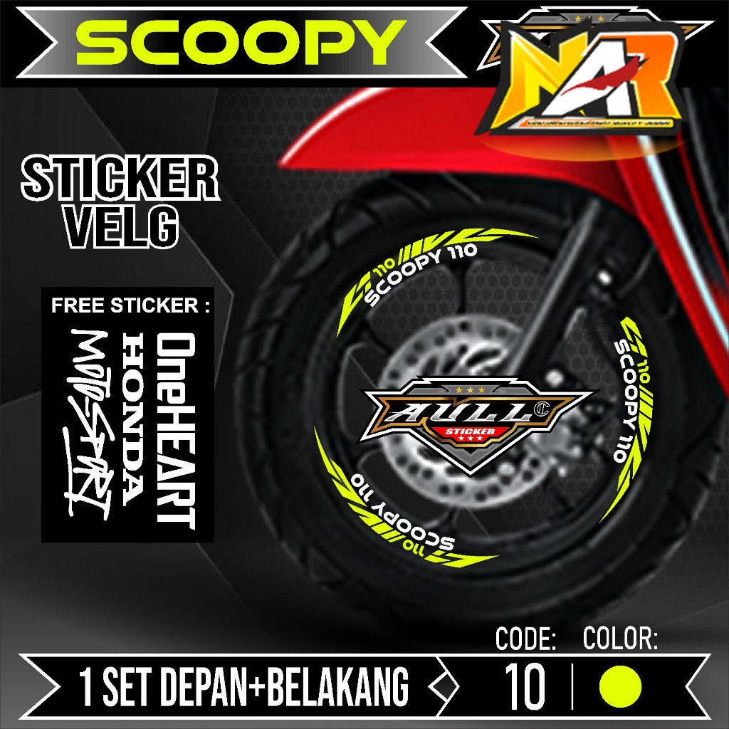 Stiker Cutting Velg Scoopy - Aksesoris Stiker Cutting Sticker List Velg Motor Honda Scoopy 2017 - 20