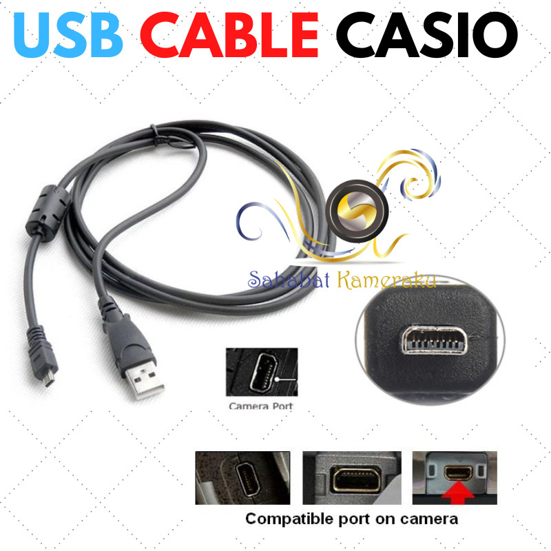 Kabel USB Data Kamera Casio Exilim EX-H5 H50 H60 JE10 N1 N2 N5 N10 N20 N32 N50 S8 S9 Z16 Z28 Z33 Z35