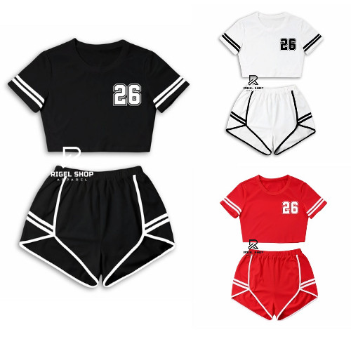 Setelan Crop Celana Anak Perempuan 2 - 9 Tahun