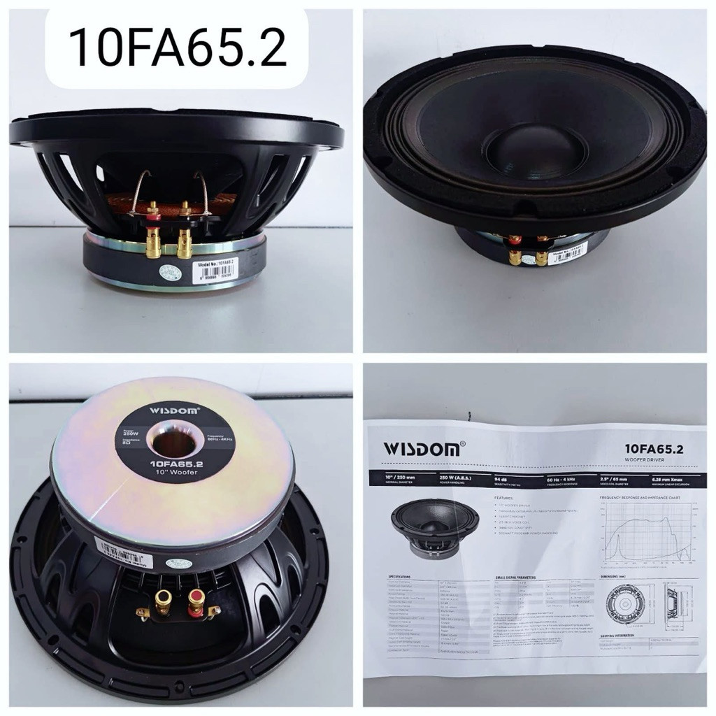 komponen speaker wisdom 10 inch 10fa65.2 original