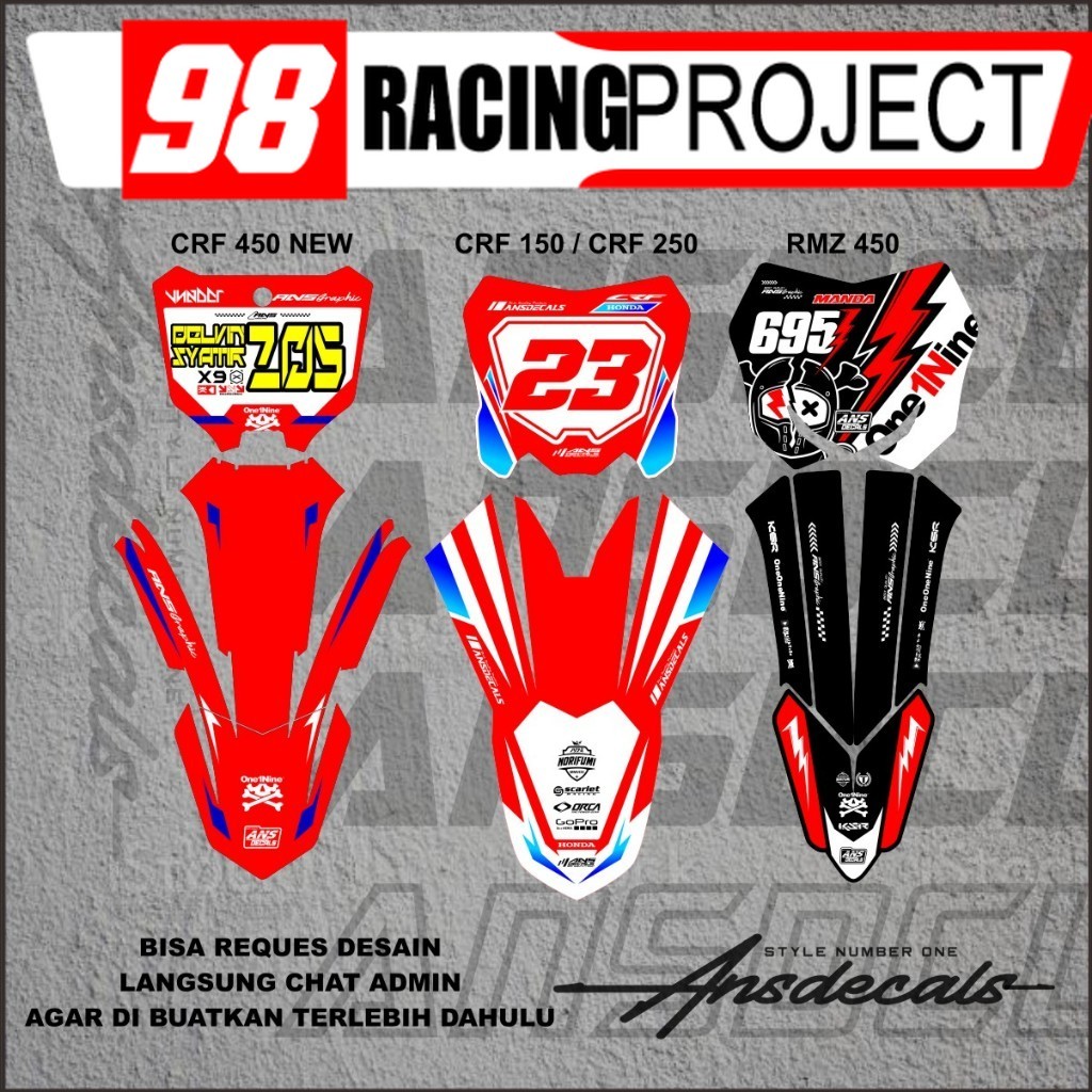 Stiker Papan Nomor Dan Sticker Spakbor Depan CRF 150l Spakbor Crf 450 New Stiker Decal Papan Nomer R