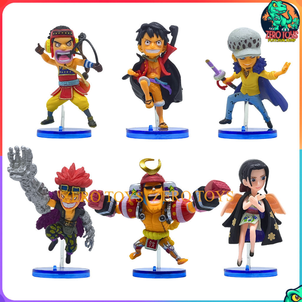 Mini Figure One Piece Luffy Law Kid Franky Robin Usopp Wano Series Set 6