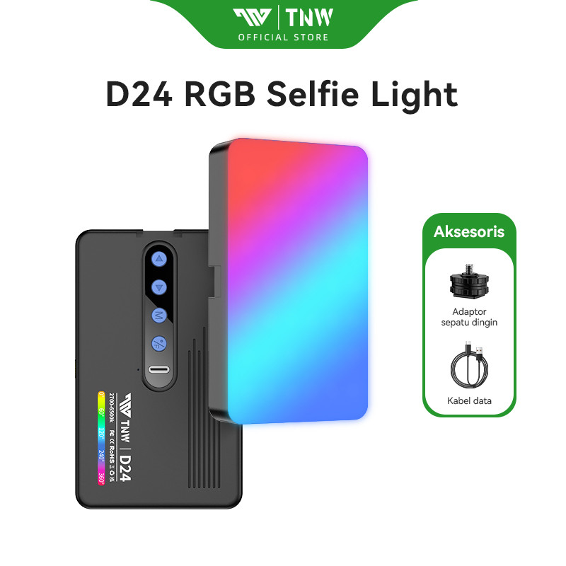TNW D24 RGB Selfie Light LED Video Lampu Mini Lampu Studio Led Lighting Portable Lampu Pocket Light 