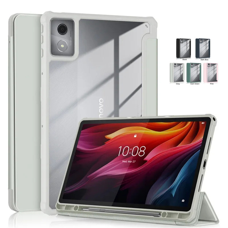 For Lenovo Tab K11 Plus Case with Pen Holder Magnetic Acrylic Hard Back Stand Cover For Lenovo K11 P