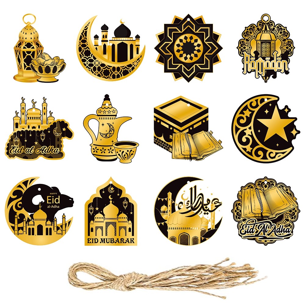Haute57 12Pcs Ramadhan Ornamen Dekorasi/Pengajian/Dekorasi Islami/Idul Fitri Lebaran Ramadhan Bulan