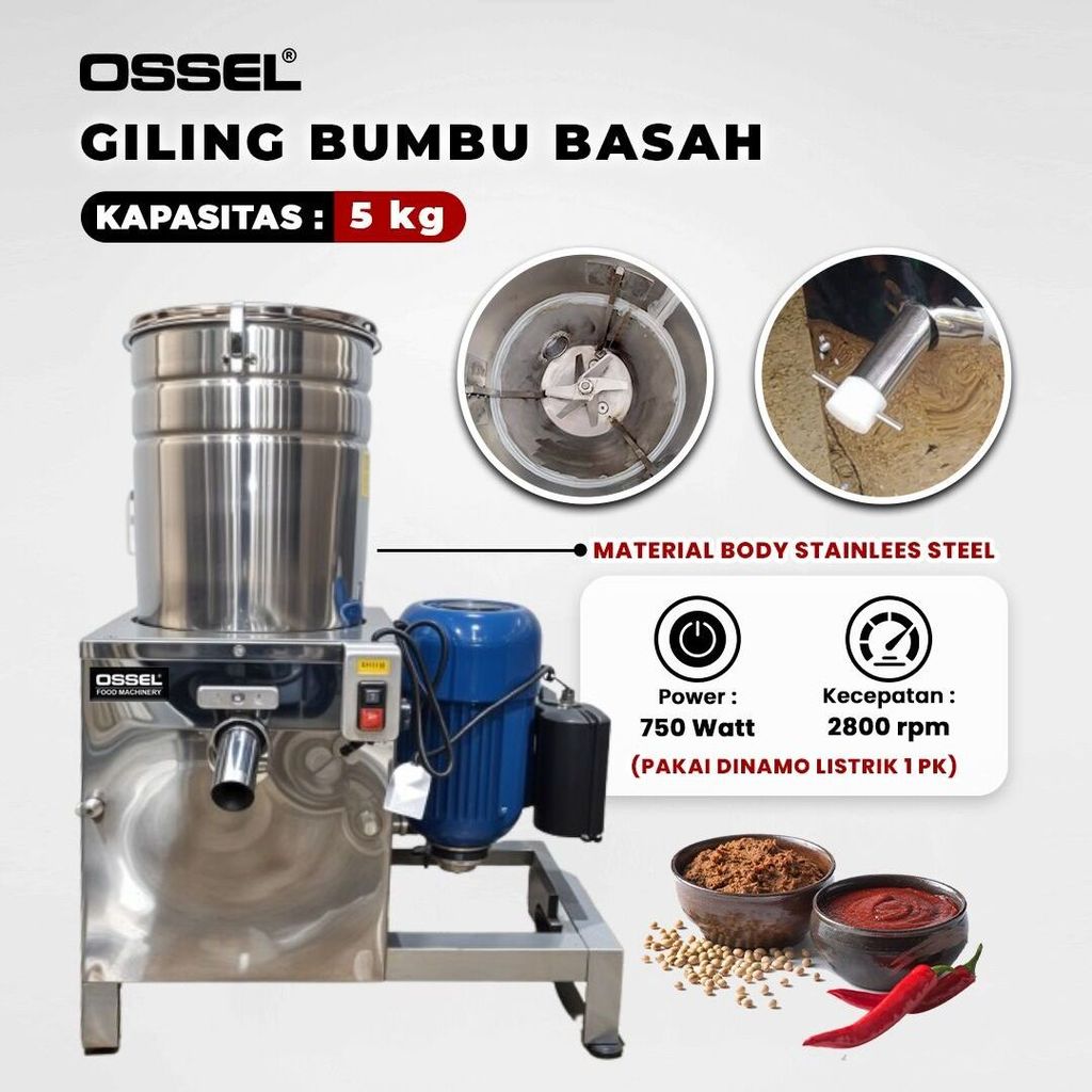 Mesin Giling Bumbu Basah Gilingan Bumbu Basah 5 Kg Stainless Steel