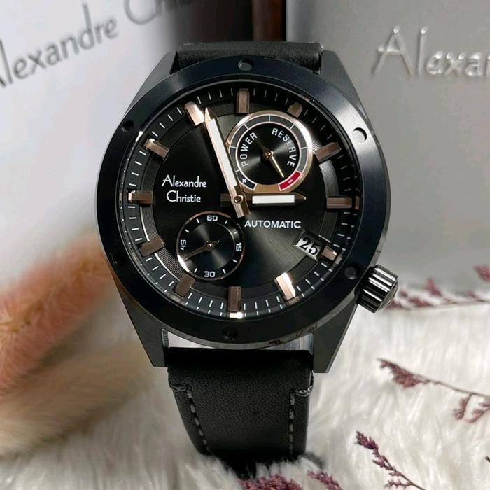 [New] Jam Tangan Pria Alexandre Christie Automatic Tali kulit 3046 AC3046 AC 3046 [Original Garansi 
