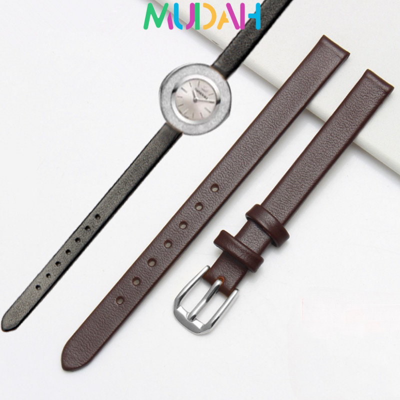Tali Jam Tangan Kulit Asli Wanita 8mm Strap Jam Kulit