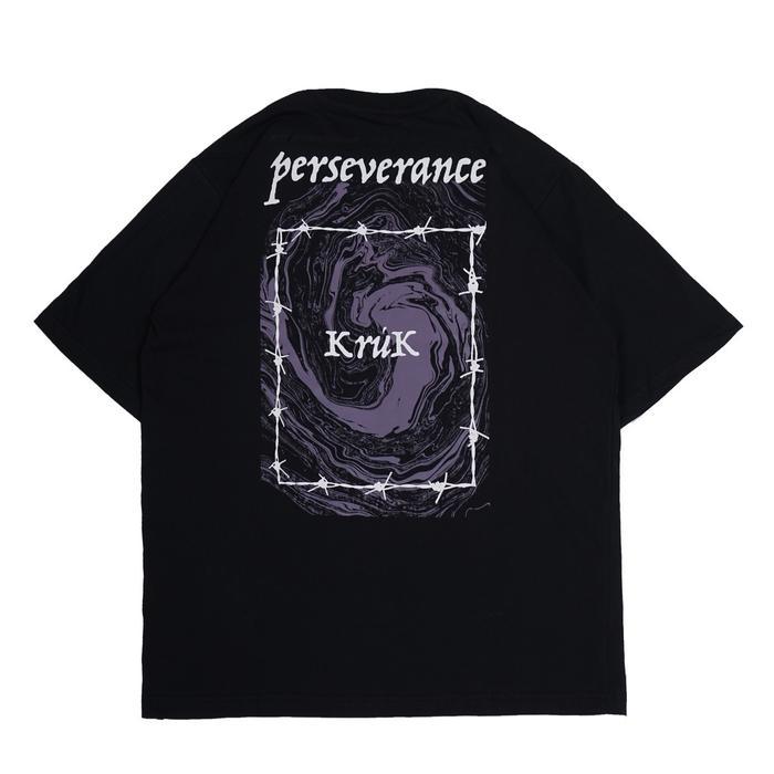 (COD) Kruk T shirt Kaos Baju Hitam Perseverance - S