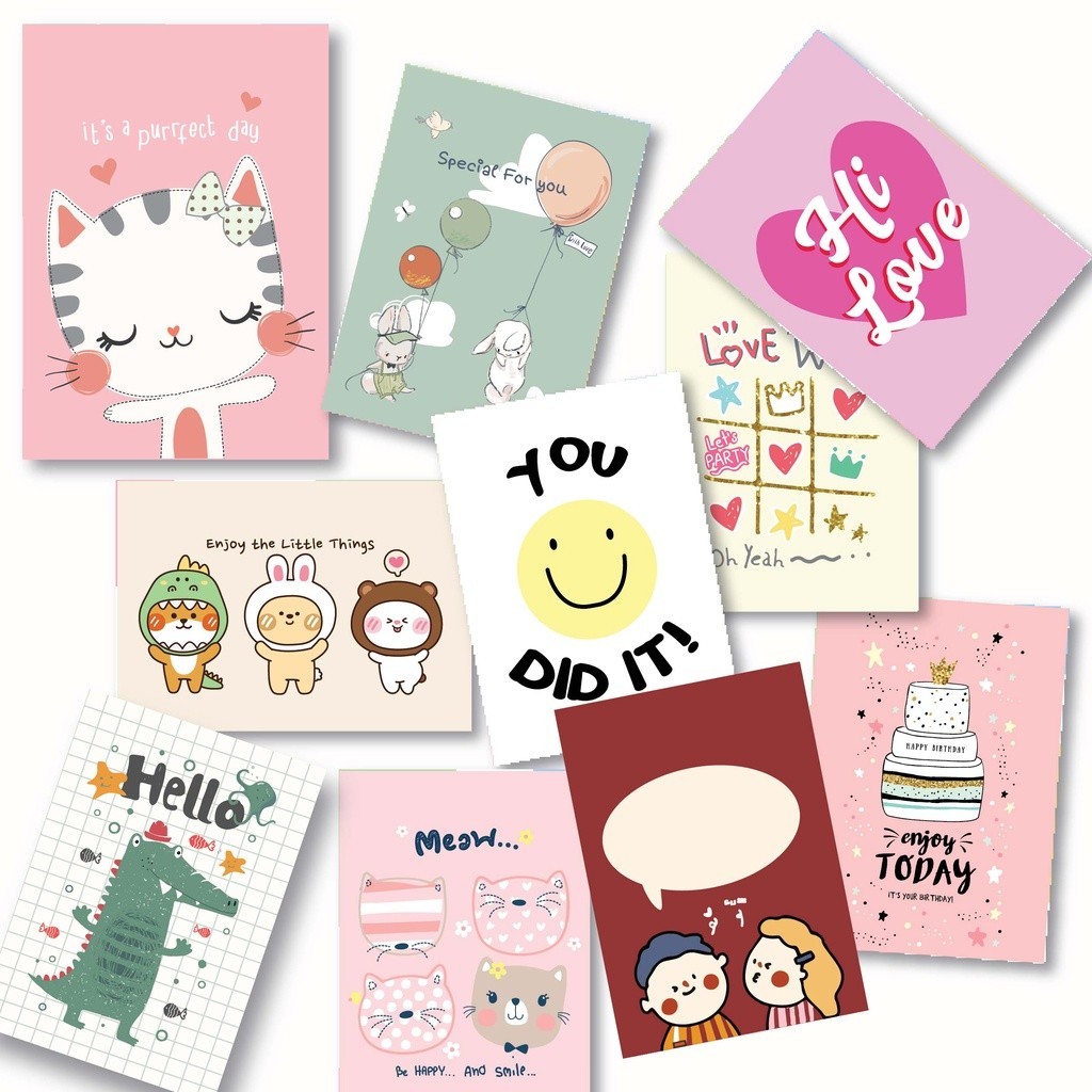 Greetings Card Kartu ucapan Polos aesthetic Kartu Ucapan Kosong lucu Kartu amplop Birthday Card