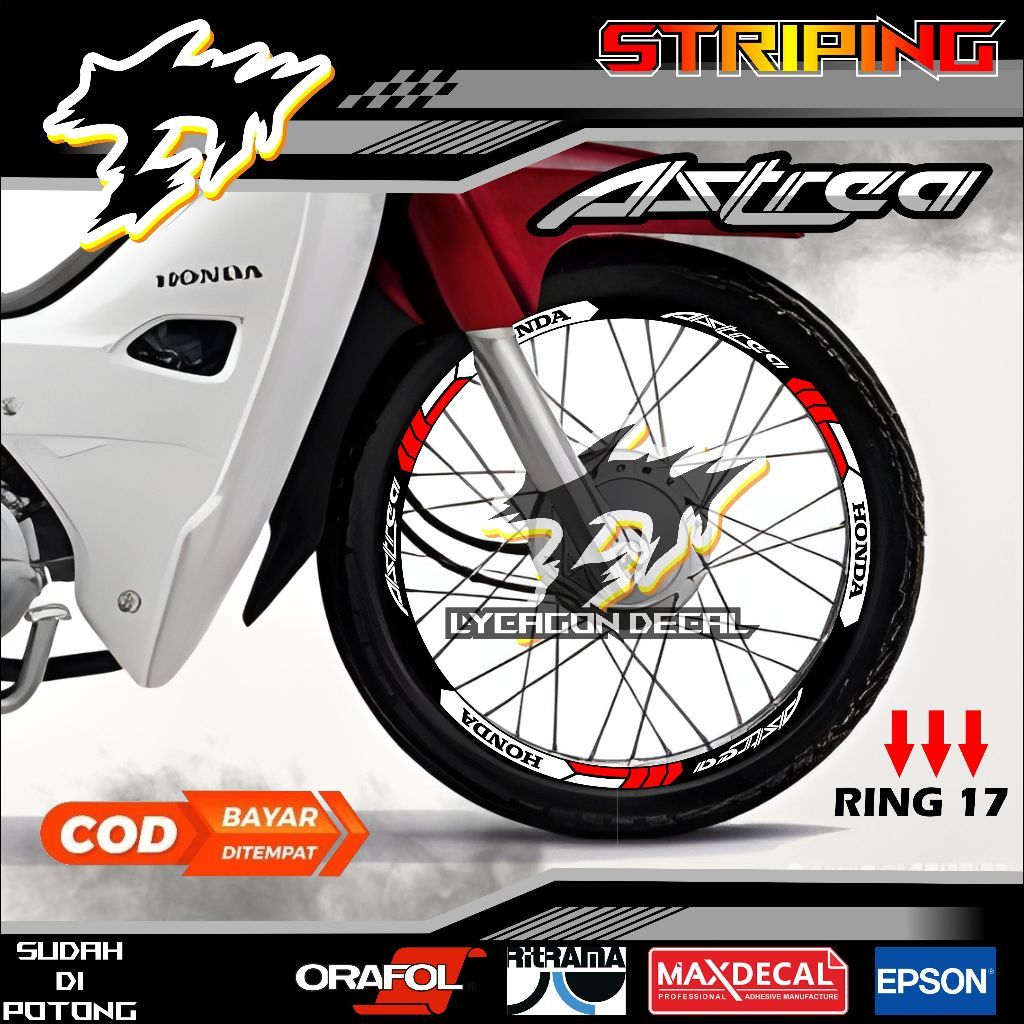 Stiker velg astrea grand, astrea bulus, astrea prima, astrea legenda ring 17 minimalis keren murah
