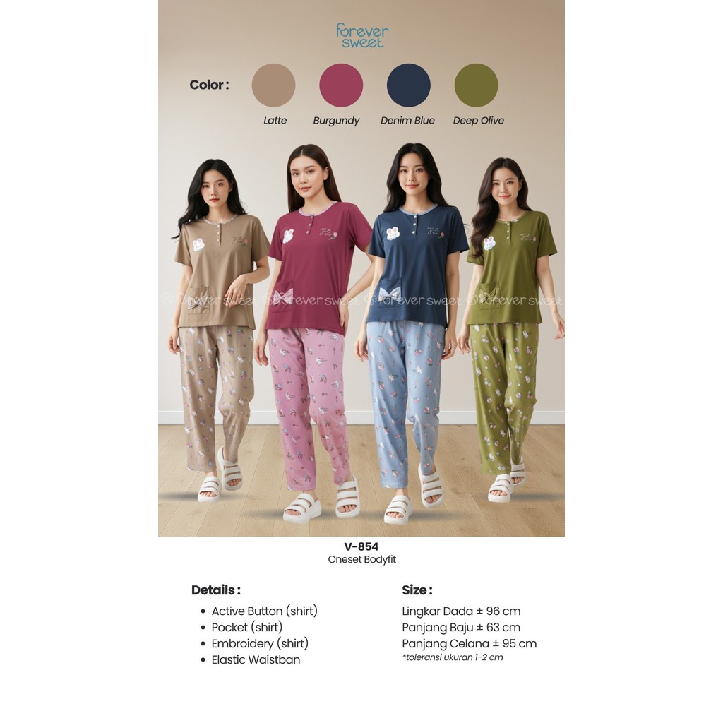 Babydoll / setelan  Bodyfit pendek panjang (Forever)