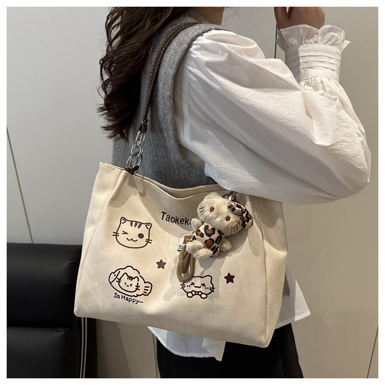 Y2.Morgan Tas Selempang Wanita Kartun Lucu Desain Fashion Kapasitas Besar Tas Tote Unik Serbaguna Un