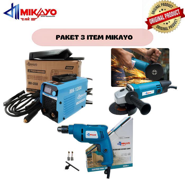 Paket Tukang Super Hemat Mikayo Mesin Las , Bor, Gerinda