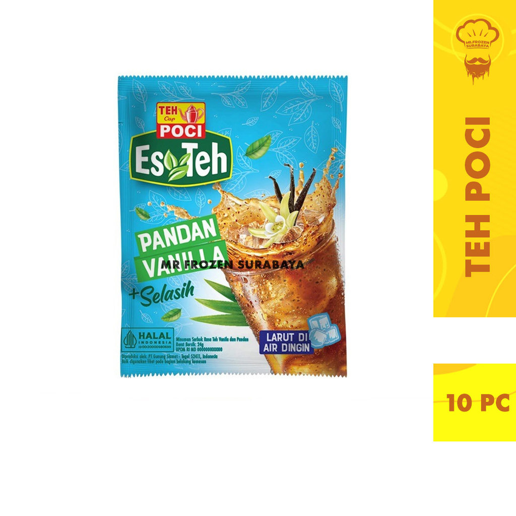 Es Teh Poci Teh Pandan Vanilla 1 Renceng Isi 10 Sachet