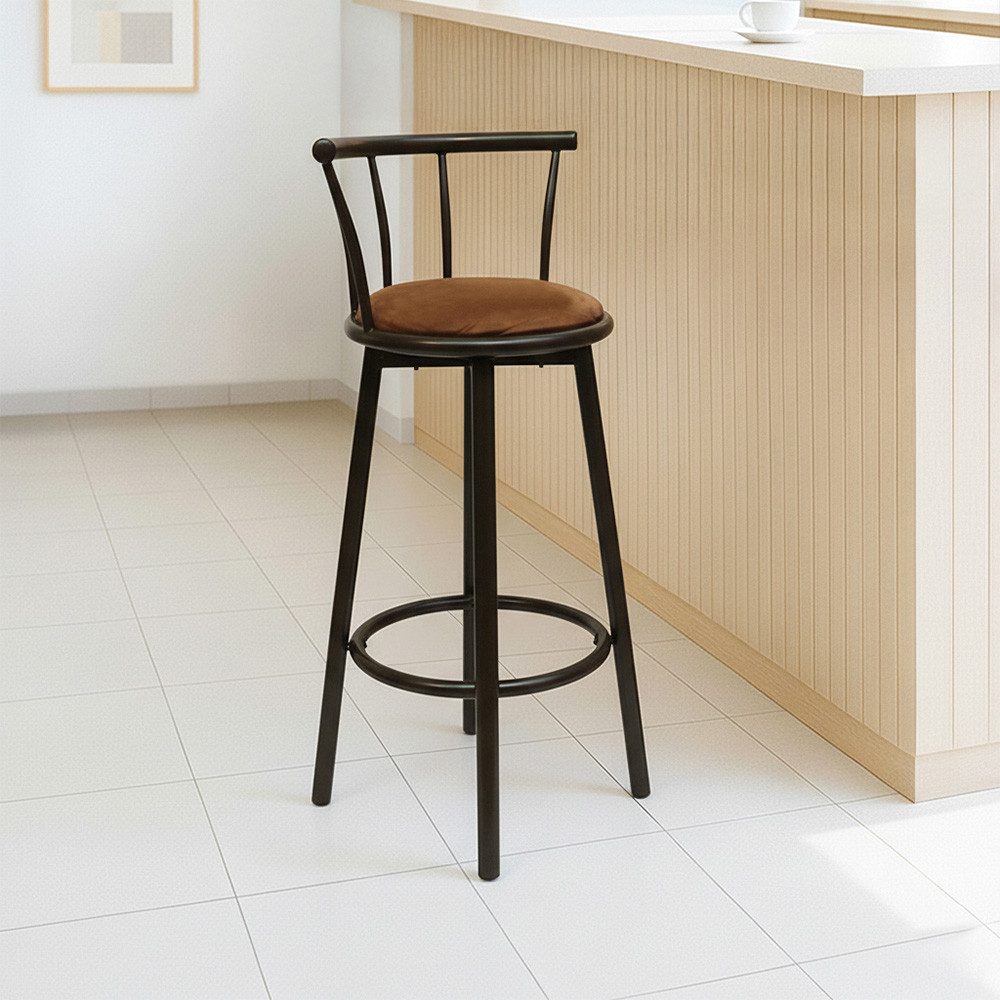 Informa Neo Mocha Kursi Bar Fabric Bar Stool Kursi Kafe Bartending Furniture Ruang Makan