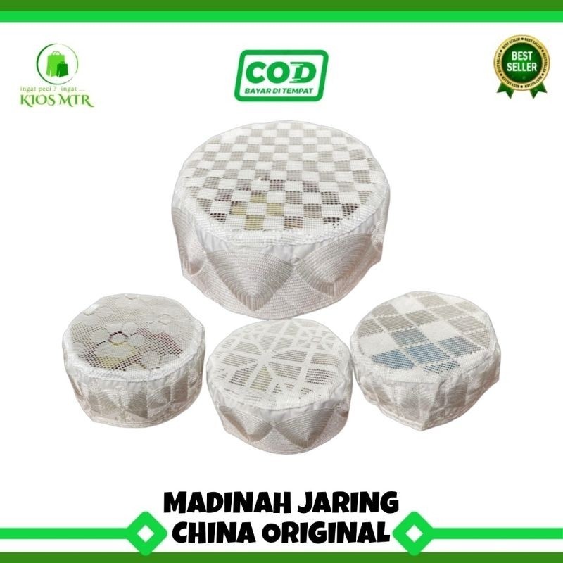 Peci MADINAH JARING ORIGINAL Made In China Murah , Peci Haji Madinah Jaring Cina Original , Peci Kop