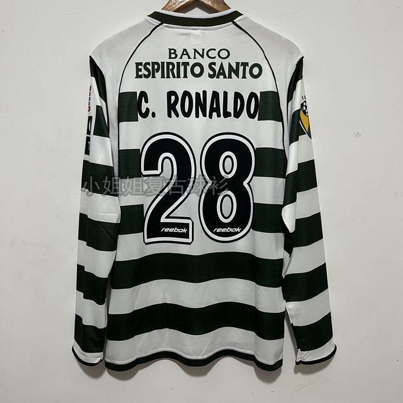 Jersey Olahraga 01 03 Portugal No 28 C Ronaldo Rondo Rono Retro Pakaian Sepak Bola Lengan Panjang