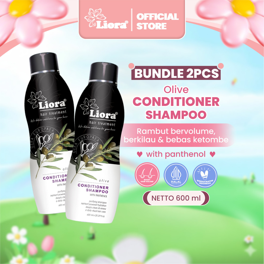 [ Bundle Hemat ] LIORA Natural Shampo Black Nutrient (2 pcs ) - 600 ML | Mengurangi Rontok by Liora