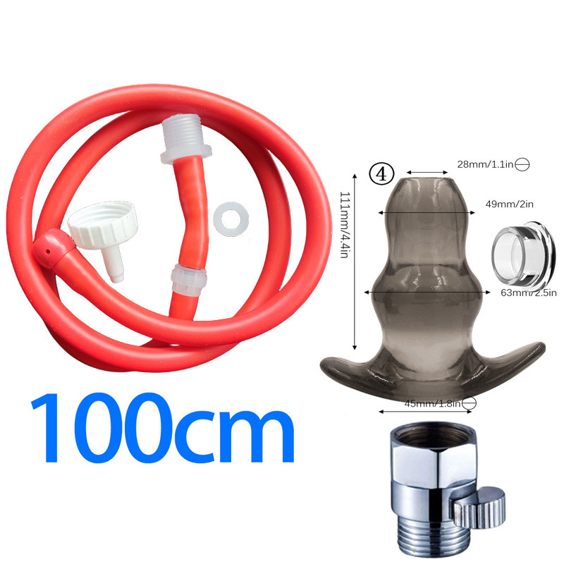 WETIPS 5holes Silicone Anal Chuveiros Hose Antibackflow Deep Enema Re Annal Douche Translucent Plug 