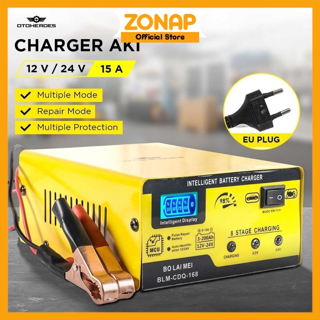 Zonap Charger Aki Mobil Battery Charger 12V/24V 15A - BLM-CDQ-168