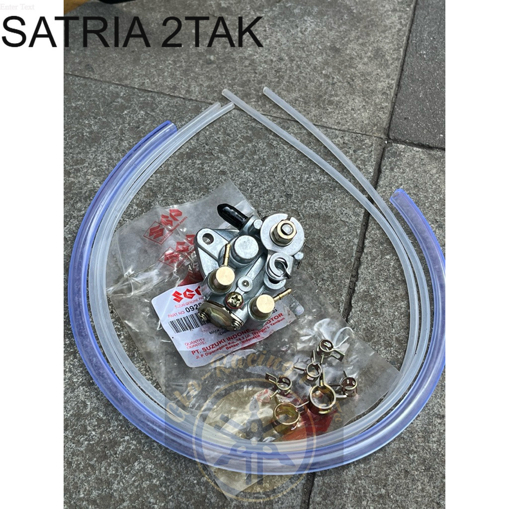 POMPA OLI SAMPING SUZUKI SATRIA 2 TAK HIU LUMBA RC100 110 SET SELANG BESAR KECIL BENING