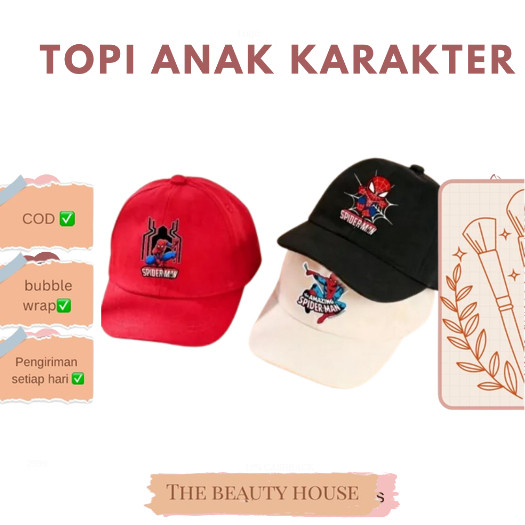 TOPI ANAK KARAKTER SPIDERMAN