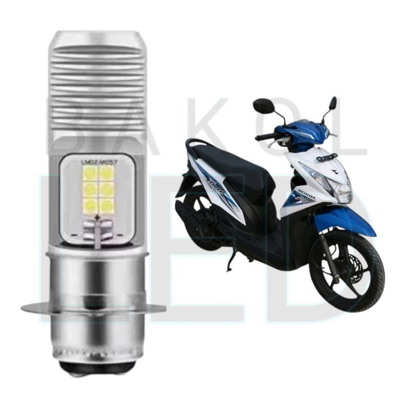 1pcs Lampu depan LED H6 12 Mata Putih terang motor Honda Beat FI 2014 2016 BL